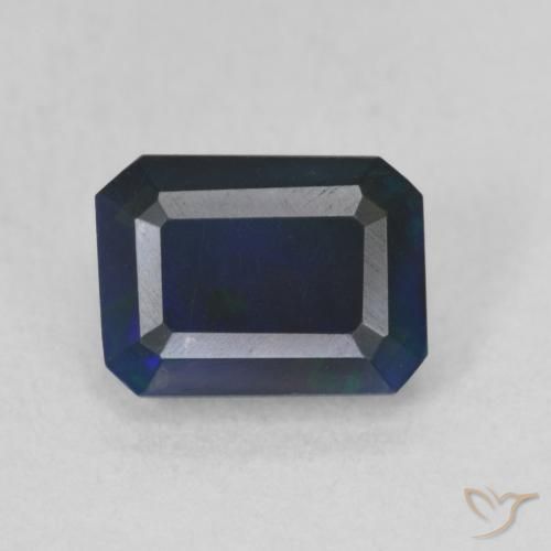 1.03ct Natural Multicolorido Opala negra, Corte Esmeralda, Translúcido