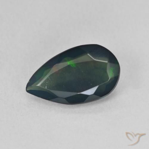 1.12ct Natural Multicolorido Opala negra, Formato de pêra, Translúcido