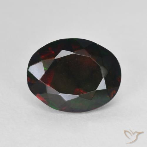 2.40ct Natural Multicolorido Opala negra, oval, Translúcido