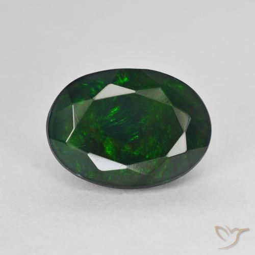 2.67ct Natural Multicolorido Opala negra, oval, Translúcido