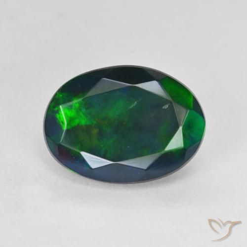 Opala preta com corte oval solto de 2,87 ct, 13 x 9,5 mm da Etiópia, Photo A