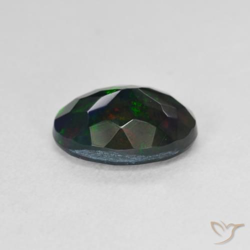 Opala negra Multicolorido Natural 1.30ct, oval, Translúcido