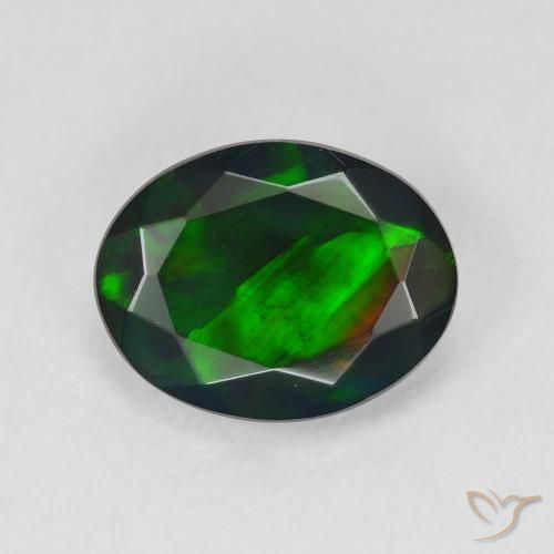 2.07ct Natural Multicolorido Opala negra, oval, Translúcido