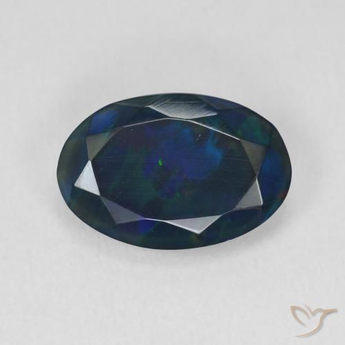 2.21ct Natural Multicolorido Opala negra, oval, Translúcido