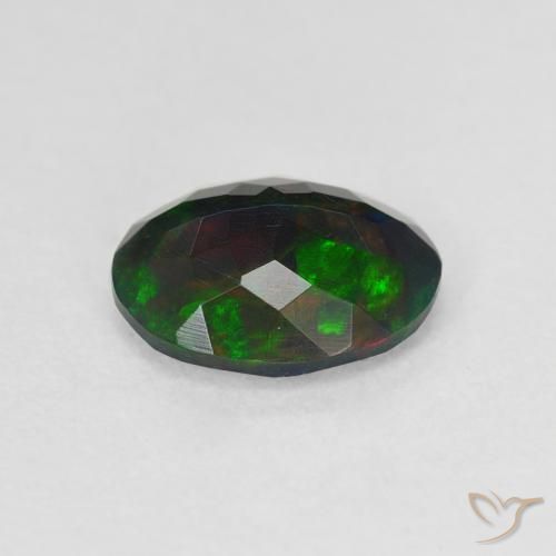 Opala negra Multicolorido Natural 1.25ct, oval, Translúcido