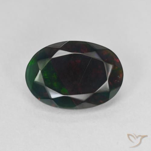 2.23ct Natural Multicolorido Opala negra, oval, Translúcido