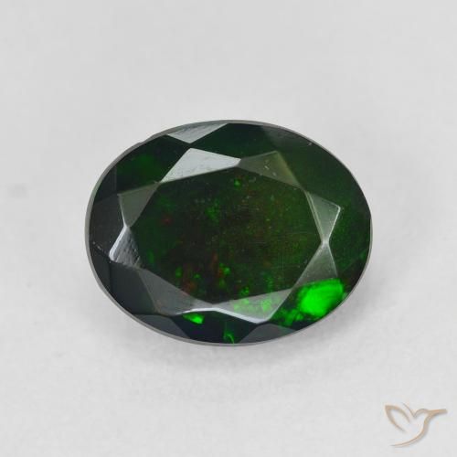 1.72ct Natural Multicolorido Opala negra, oval, Translúcido