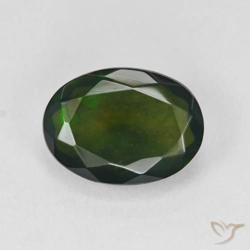 2.75ct Natural Multicolorido Opala negra, oval, Translúcido