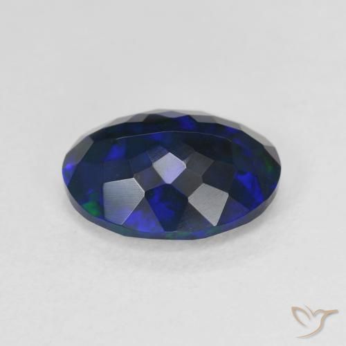 Opala negra multicolorido natural 2,17ct, corte oval, translúcido