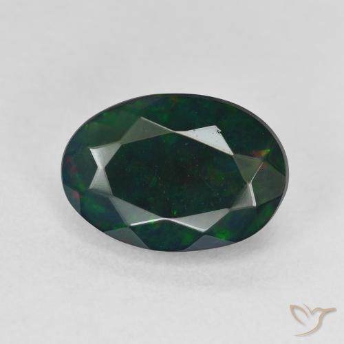 2.37ct Natural Multicolorido Opala negra, oval, Translúcido