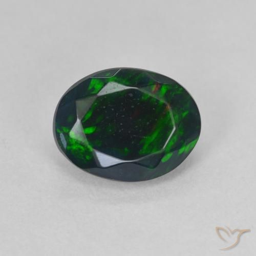 1.22ct Natural Multicolorido Opala negra, oval, Translúcido