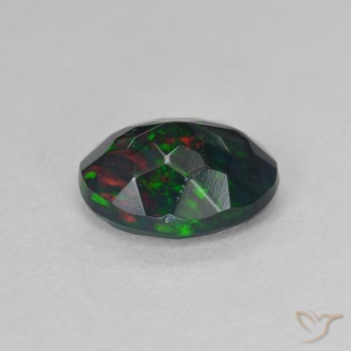 Opala negra Multicolorido Natural 1.22ct, oval, Translúcido