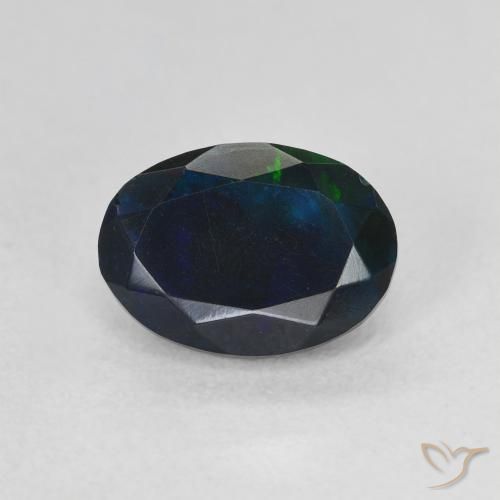 0.97ct Natural Multicolorido Opala negra, oval, Translúcido