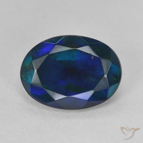 1.80ct Natural Multicolorido Opala negra, oval, Translúcido