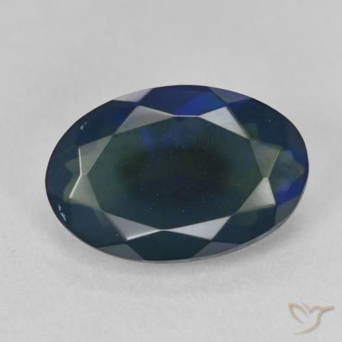 1.75ct Natural Multicolorido Opala negra, oval, Translúcido
