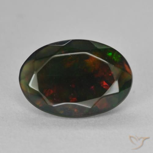 1.44ct Natural Multicolorido Opala negra, oval, Translúcido