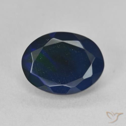 1.40ct Natural Multicolorido Opala negra, oval, Opaco