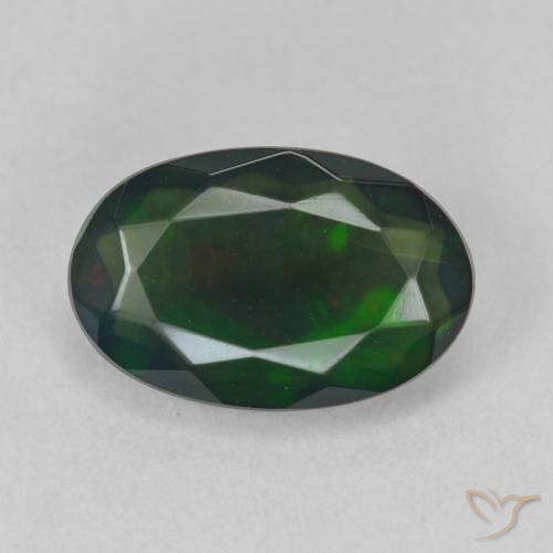 1.52ct Natural Multicolorido Opala negra, oval, Translúcido
