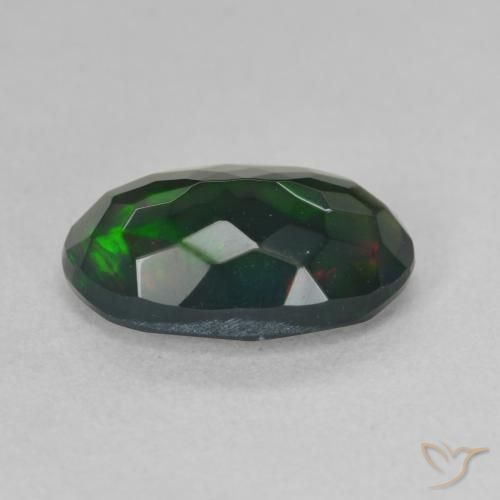 Opala negra Multicolorido Natural 1.52ct, oval, Translúcido