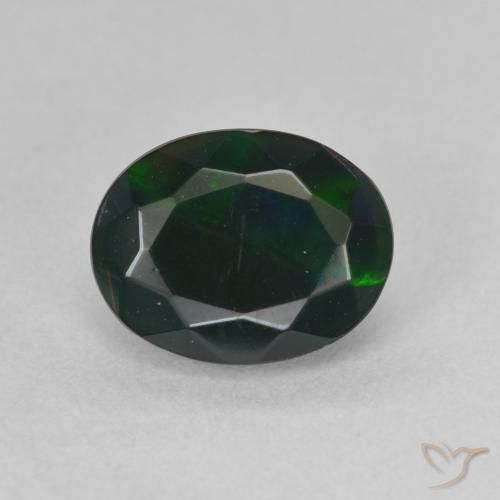 1.17ct Natural Multicolorido Opala negra, oval, Translúcido