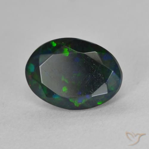 Opala negra Multicolorido Natural 1.18ct, oval, Translúcido