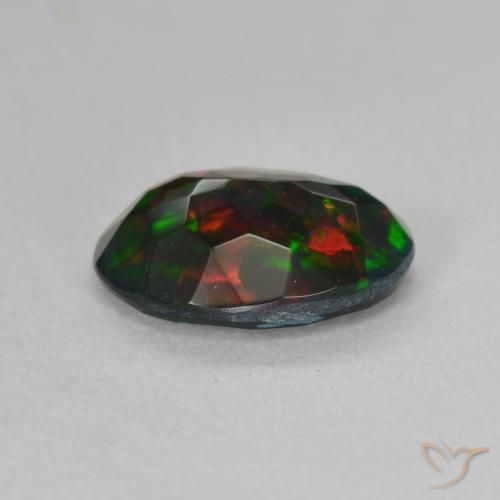 Opala negra Multicolorido Natural 1.18ct, oval, Translúcido