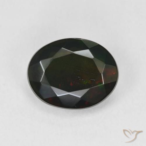 1.69ct Natural Multicolorido Opala negra, oval, Translúcido