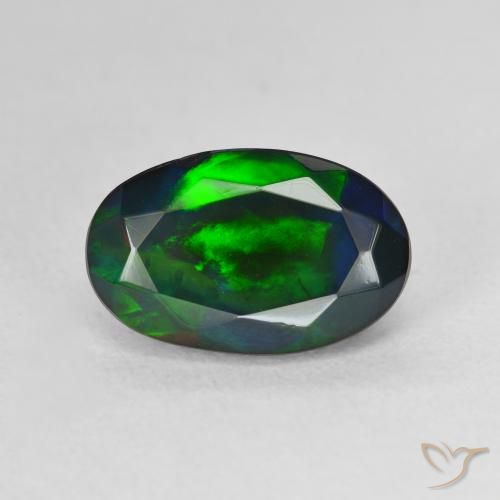 2.75ct Natural Multicolorido Opala negra, oval, Translúcido