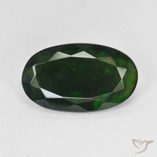3.33ct Natural Multicolorido Opala negra, oval, Translúcido
