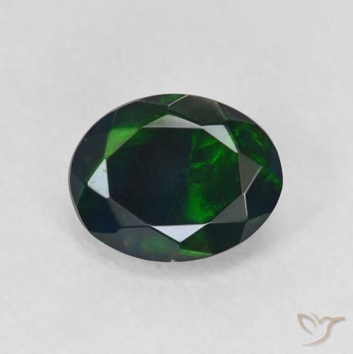 0.92ct Natural Multicolorido Opala negra, oval, Translúcido
