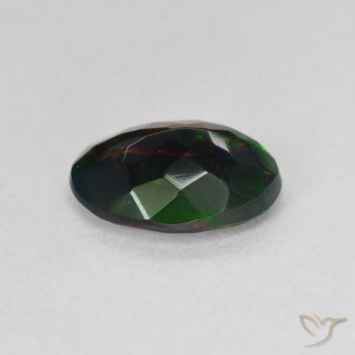 Opala negra Multicolorido Natural 1.19ct, oval, Translúcido