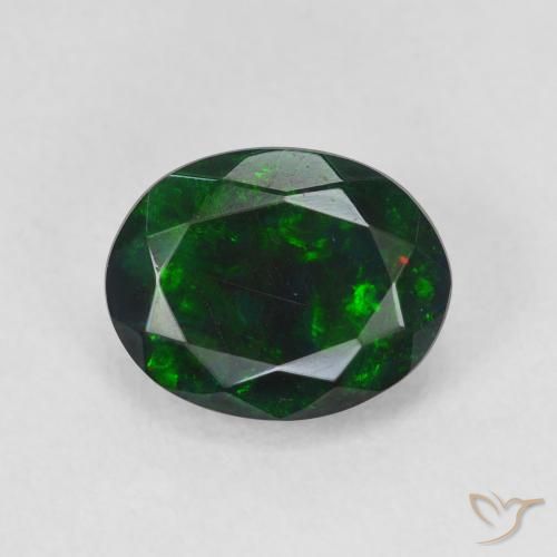 1.55ct Natural Multicolorido Opala negra, oval, Translúcido