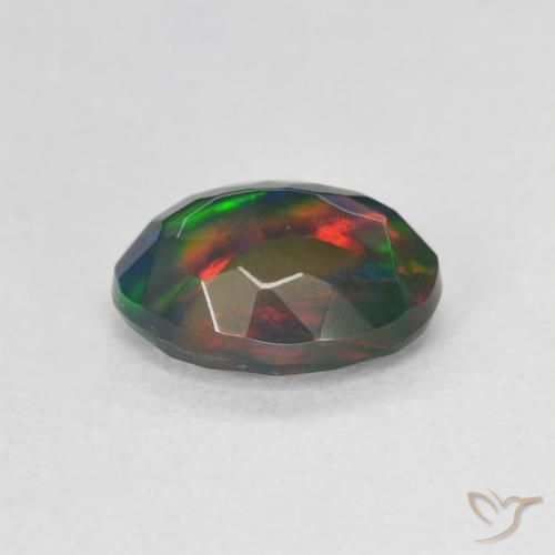 Opala negra Multicolorido Natural 1.17ct, oval, Translúcido