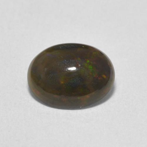 0.84ct Natural Multicolorido Opala negra, oval, Opaco