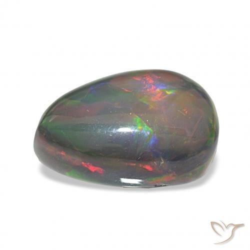 Opala negra Multicolorido Natural 6.78ct, Formato de pêra, Opaco