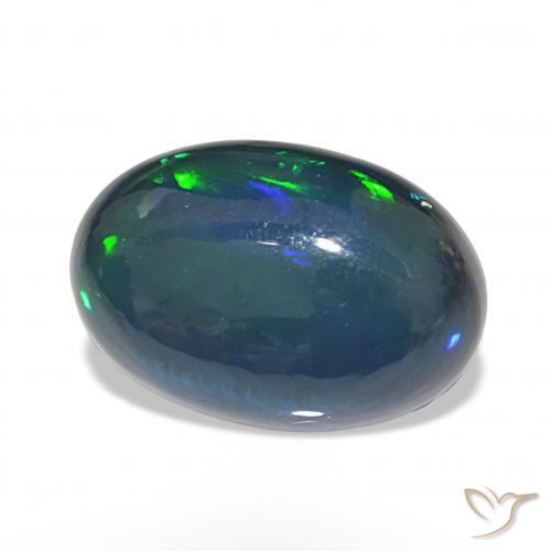 Opala negra Multicolorido Natural 11.03ct, oval, Opaco