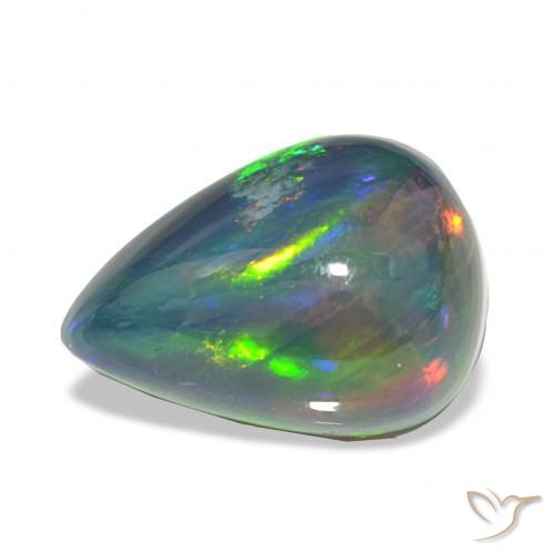 7.46ct Multicolorido Opala negra, Formato de pêra, Opaco