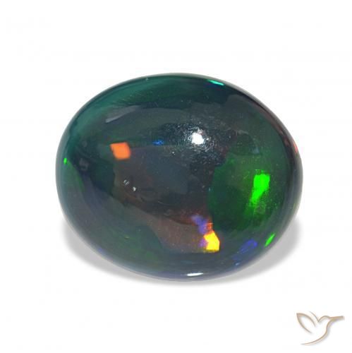 Opala negra Multicolorido Natural 8.10ct, oval, Opaco