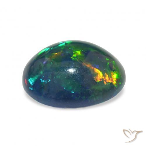Opala negra Multicolorido Natural 4.03ct, oval, Opaco