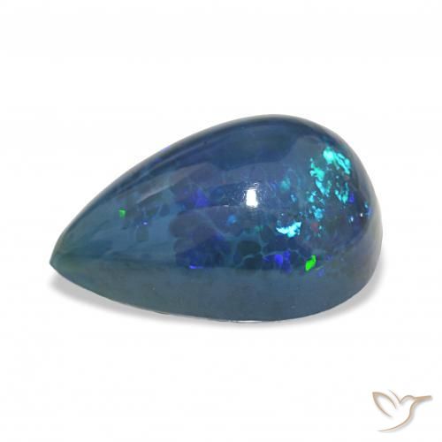 Opala negra Multicolorido Natural 9.45ct, Formato de pêra, Opaco