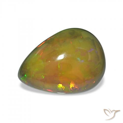 6.70ct Multicolorido Opala negra, Formato de pêra, Opaco