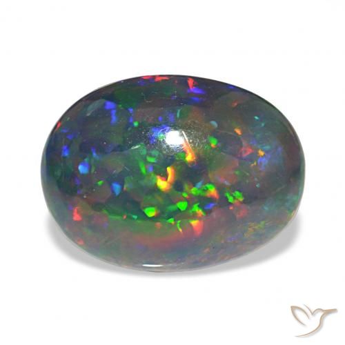7.80ct Multicolorido Opala negra, oval, Opaco