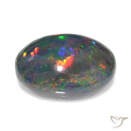 Opala negra Multicolorido Natural 7.80ct, oval, Opaco