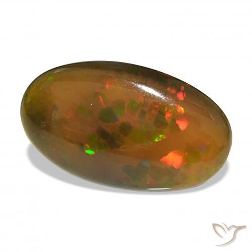 Opala negra Multicolorido Natural 12.20ct, oval, Opaco
