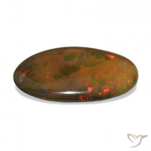 Opala negra Multicolorido Natural 12.20ct, oval, Opaco