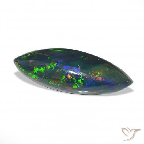 Opala negra Multicolorido Natural 11.33ct, Marquesa, Opaco
