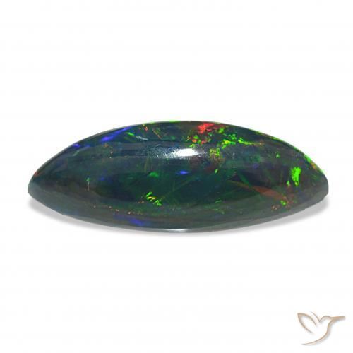 Opala negra Multicolorido Natural 11.33ct, Marquesa, Opaco
