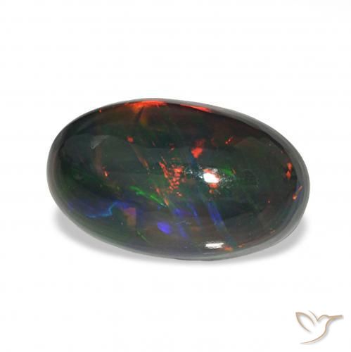 Opala negra Multicolorido Natural 4.80ct, oval, Opaco
