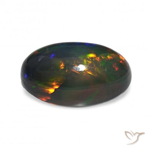 Opala negra Multicolorido Natural 4.80ct, oval, Opaco