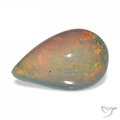 3.98ct Multicolorido Opala negra, Formato de pêra, Opaco